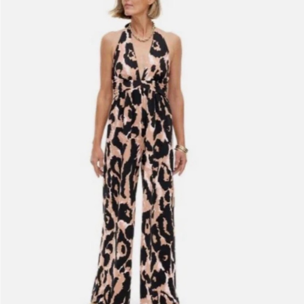 Leopard Print Halter Jumpsuit - Picture 5 of 7
